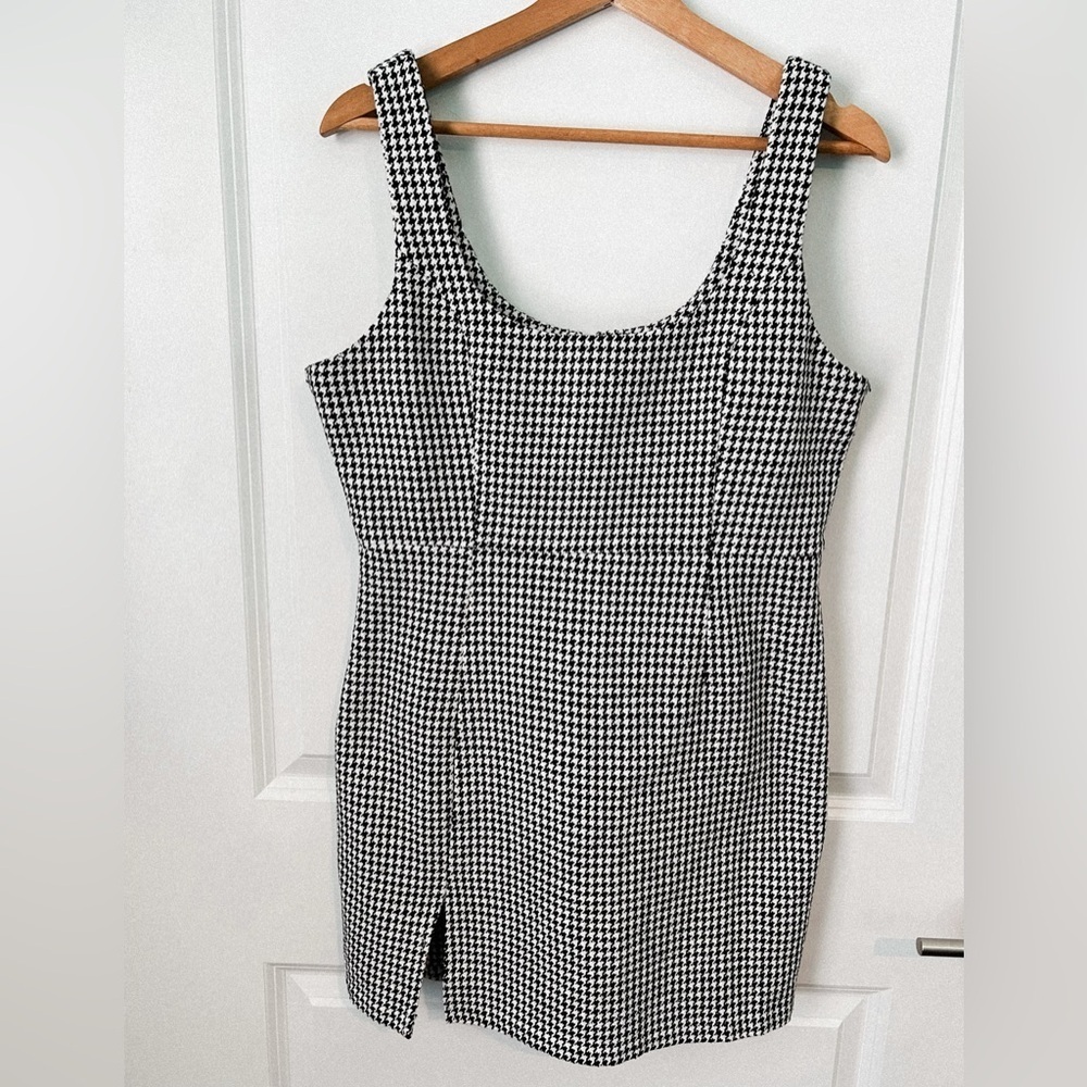 💌 My Biggest Fan Black‎ And White Houndstooth Mini Dress Game Day Dress Football